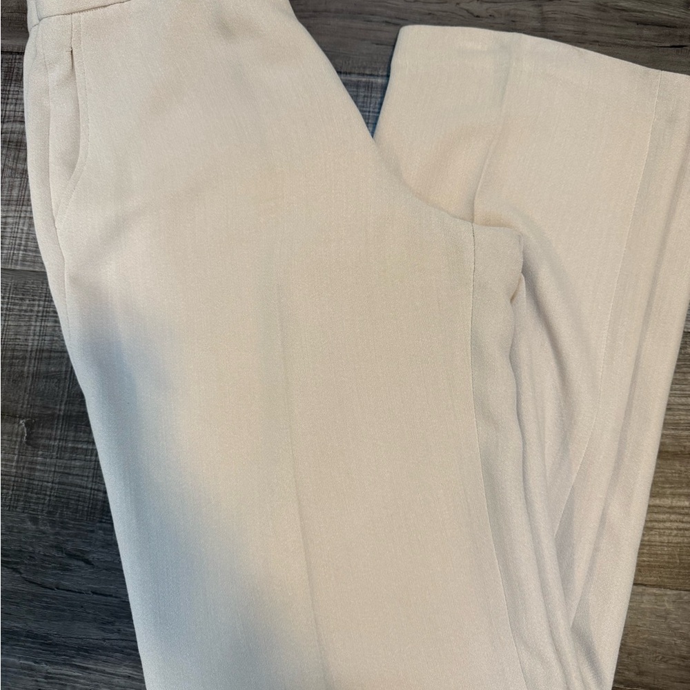 Ellen Tracy Cream Wide Leg Pants